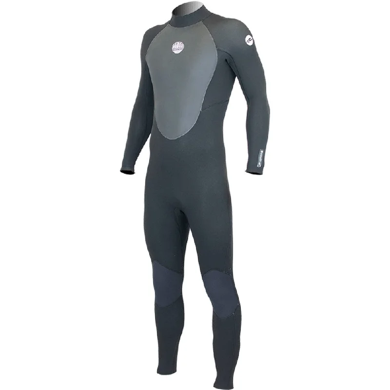 Alder Stealth Mens 4/3mm Back Zip Wetsuit - Black