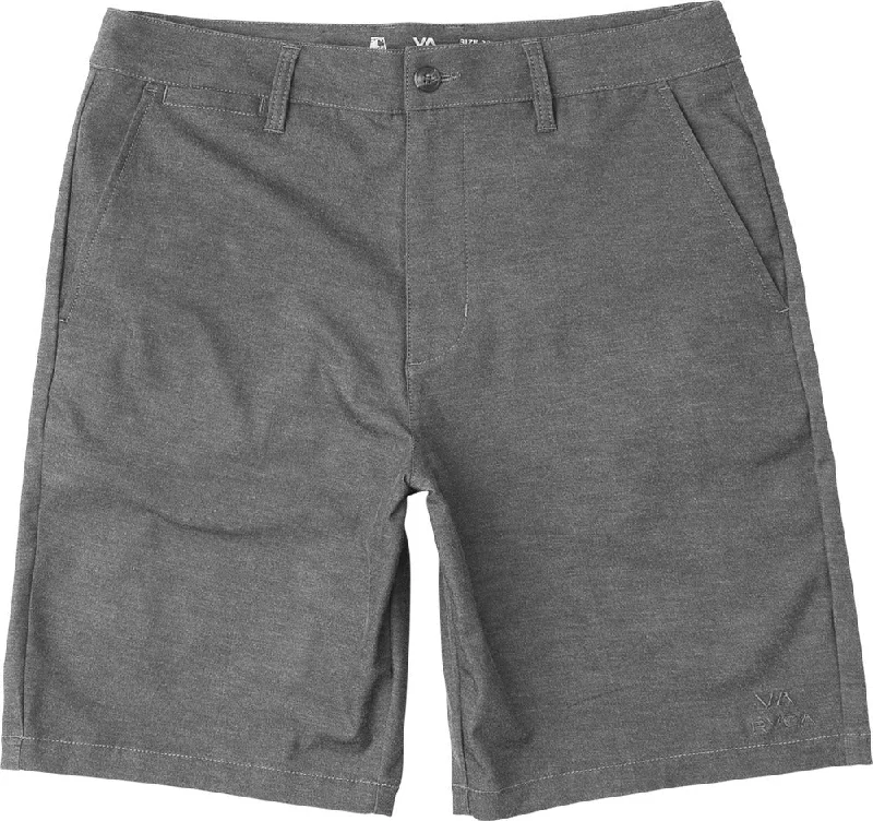 sun-protective surf clothing-RVCA Back In Mens Hybrid Short - Grey Noise Heather