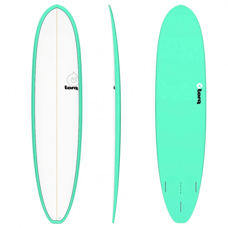 surfboards for quick wave entry-8'2 TORQ FUN V+ 22 7/8” x 3 1/4” 70.5L PINLINE  SEAGREEN/WHT DECK FUTURES