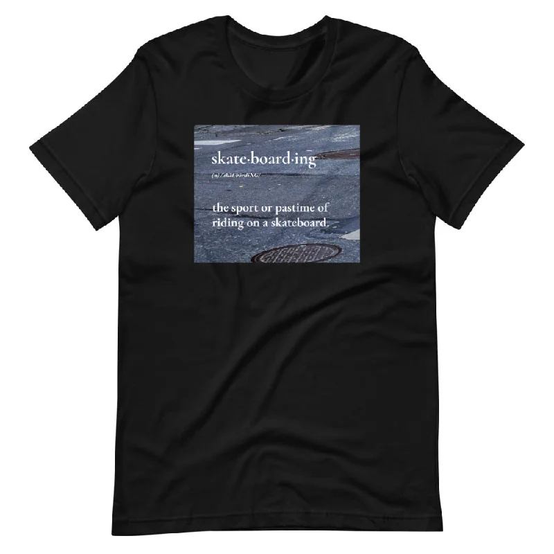 surf pants for sun protection-SSBJJ "Skateboarding Dictionary" Short-Sleeve T-Shirt (Made in USA)