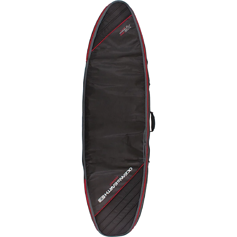 Ocean and Earth - Triple Compact Shortboard Cover 6'4" - Black/Red/Grey