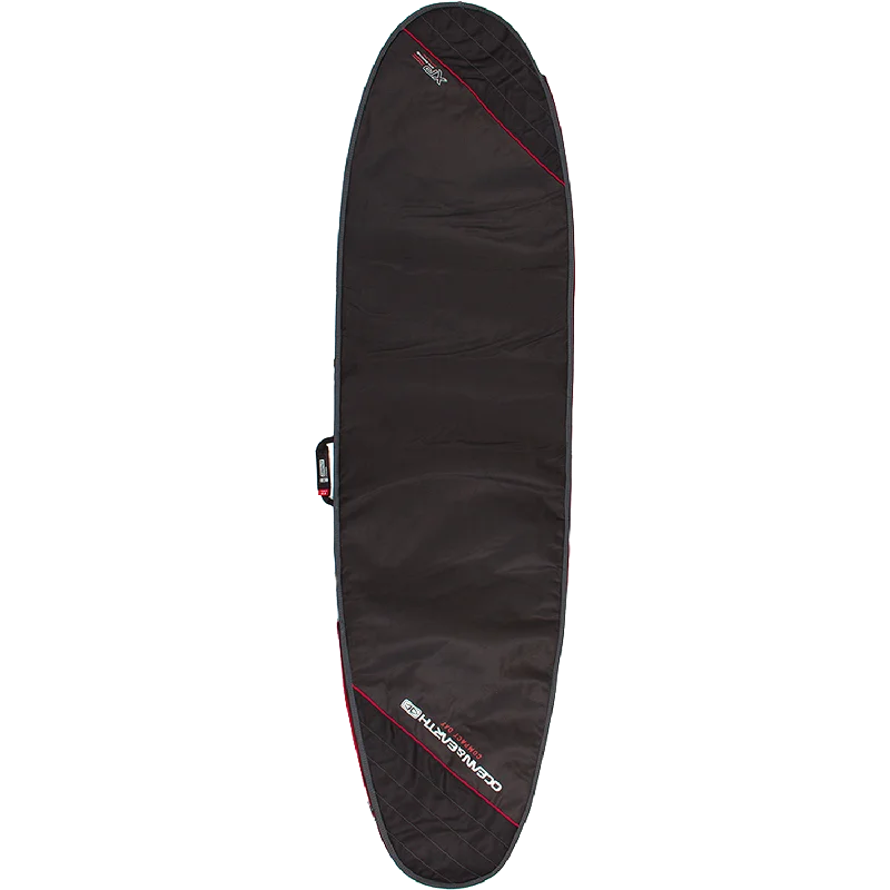 Ocean and Earth - Compact Day Longboard Cover 8'6" - Black/Red