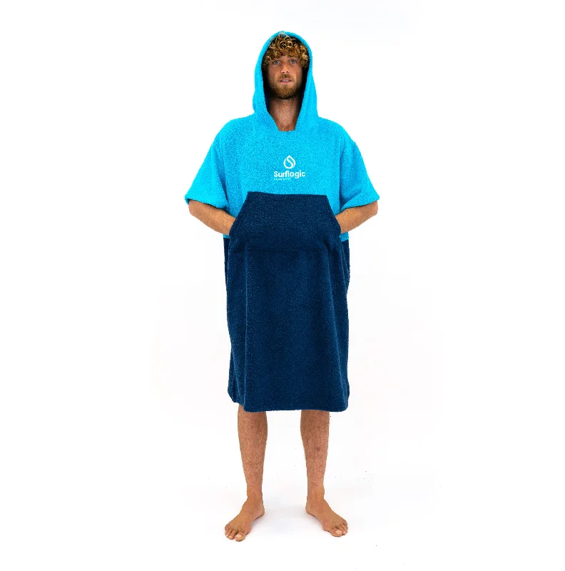 surf clothes for versatile use-Surflogic Navy & Cyan Surf Poncho