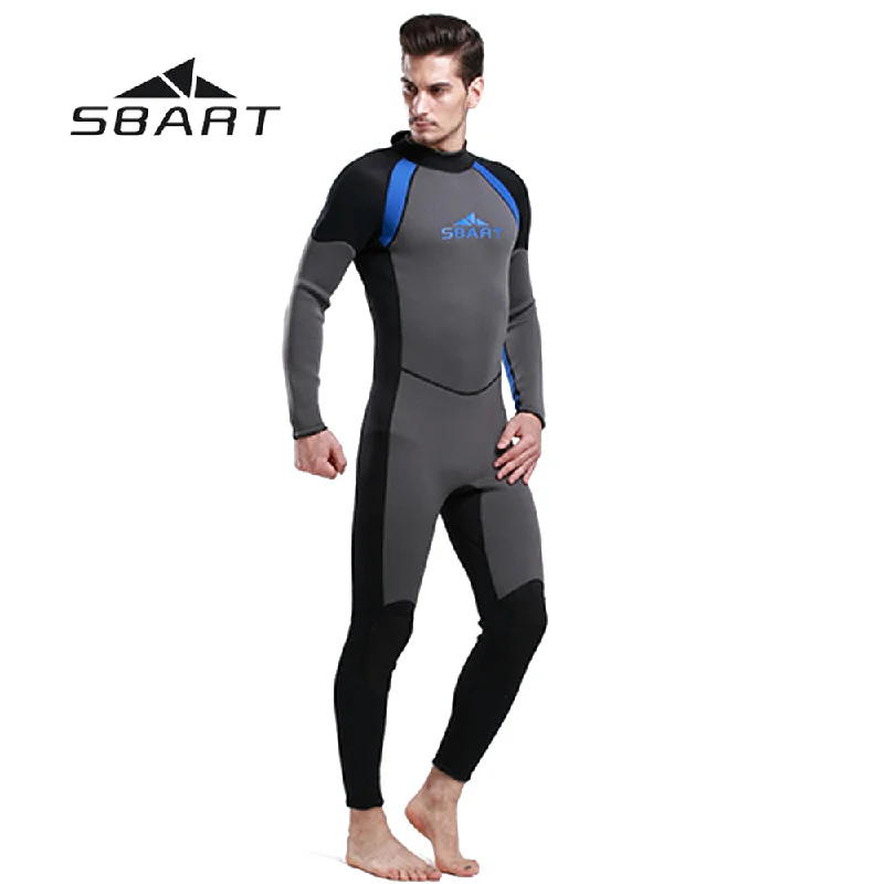 SBART 3mm Neoprene Men Wetsuit One Pieces Suit Scuba Diving Surfing Snorkeling Swimwear Fishing Spearfishing Full Body Jumpsuit