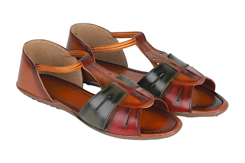 LADIES FLAT LEATHER SANDAL 996066