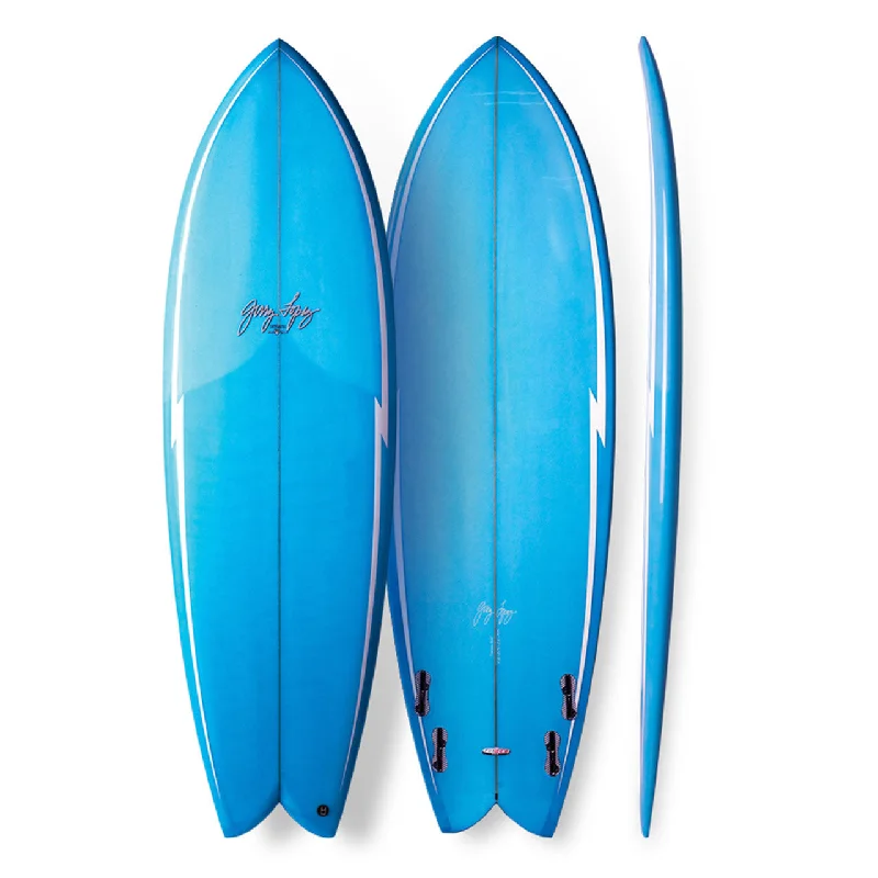 surfboards for all skill levels-GERRY LOPEZ SOMETHING FISHY 5'10" FCS II LIGHT BLUE