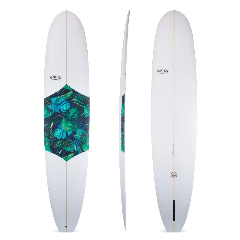 surfboards for versatile wave handling-9' Classic Longboard Surfboard Aloha Print Deck Inlay (Poly)