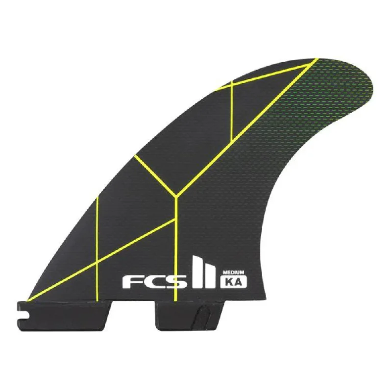 wetsuits for warmer water conditions-FCS 2 KA PC Tri-Fin Set Black-Acid M