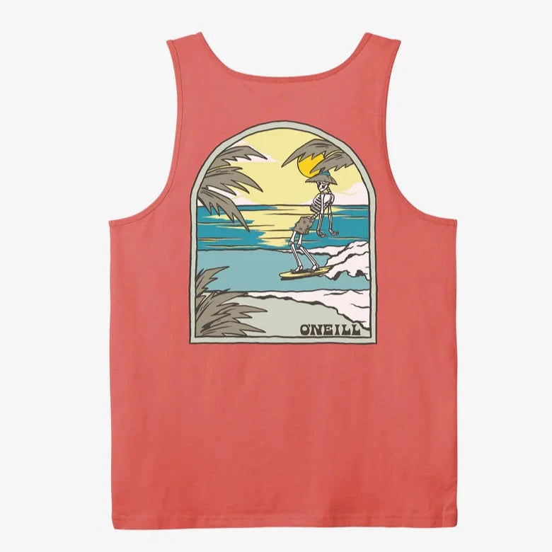 men’s surf jackets for cooler days-Oneill Chill Bones Tank Top -  Hot Red