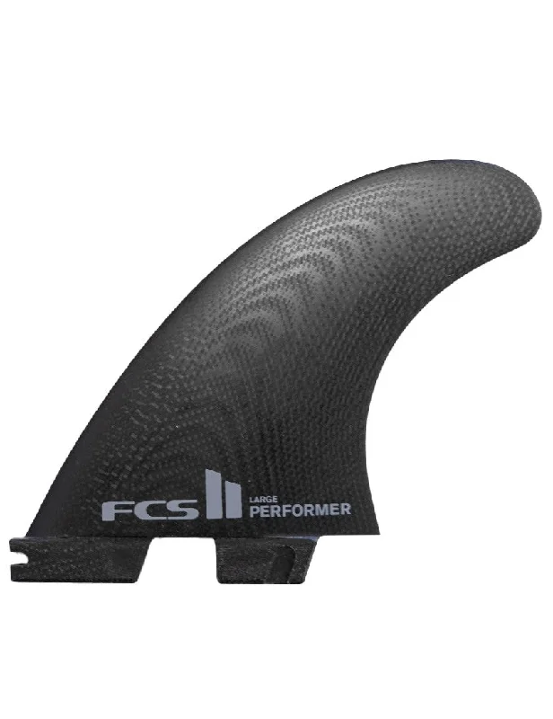 affordable surf gear for beginners-FCS 2 Performer PG Tri-Fin Set Black L