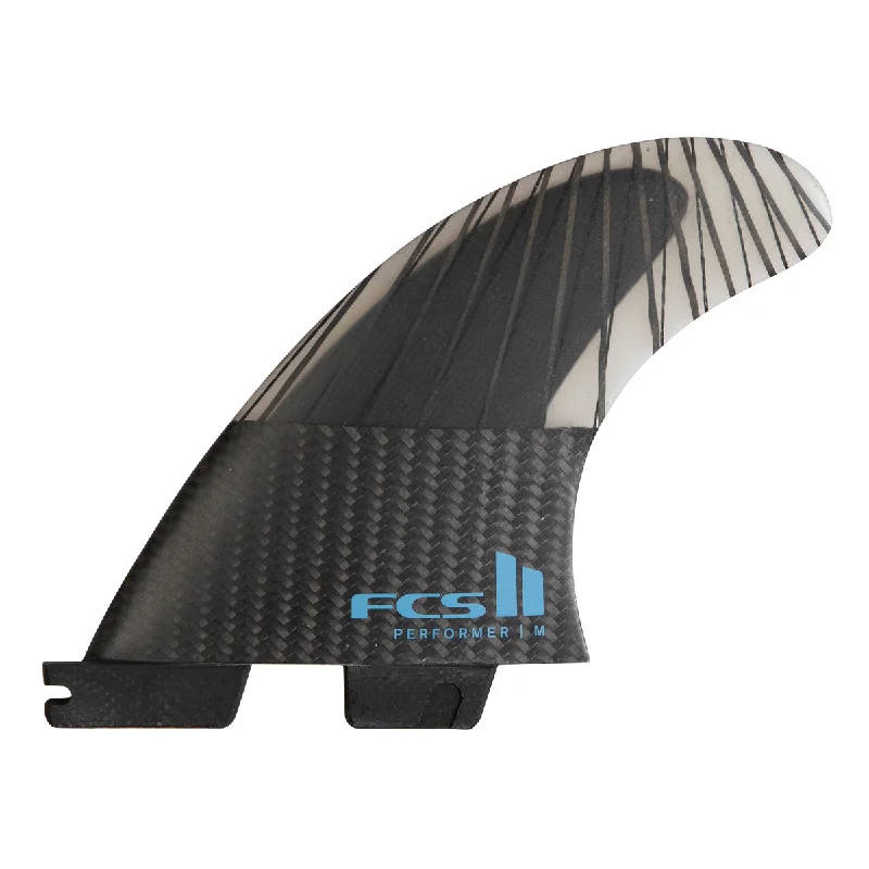 surf clothes for versatile use-FCS 2 Performer PC Carbon Tri-Fin Set Tranquil Blue M