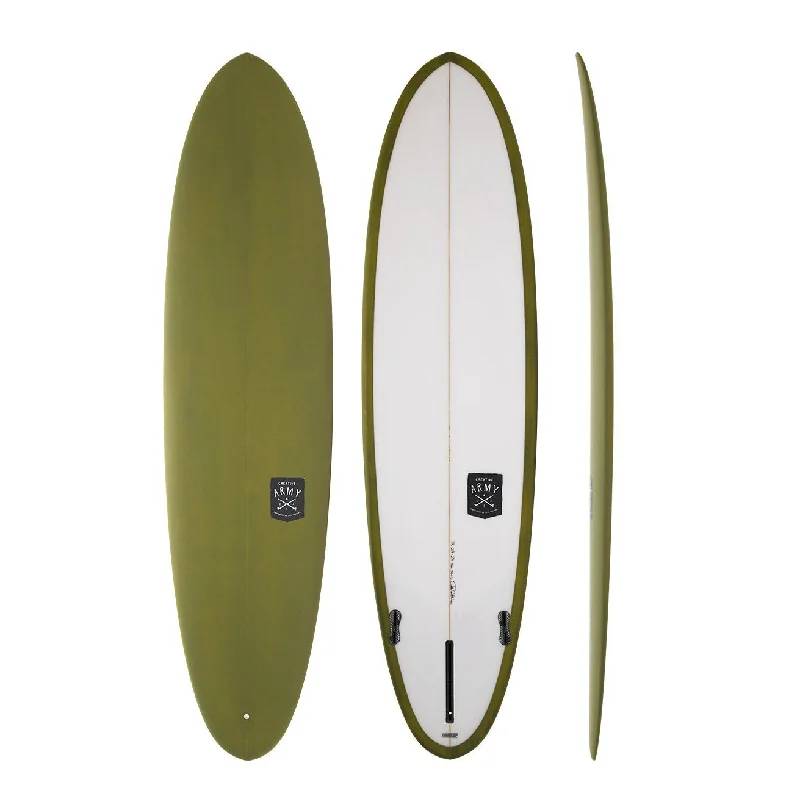 surfboards with wide tails for power-Creative Army - 8'1  Huevo Khaki Tint- poly