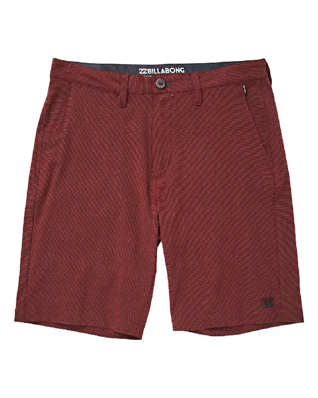 surf clothing with moisture-wicking technology-Billabong Crossfire X Hybrid Men's Shorts Regular Length - Burgundy