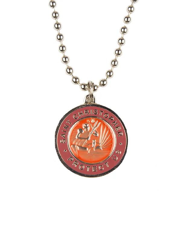 surf shoes for all-day wear-St. Christopher Necklace - Strawberry/ Orange