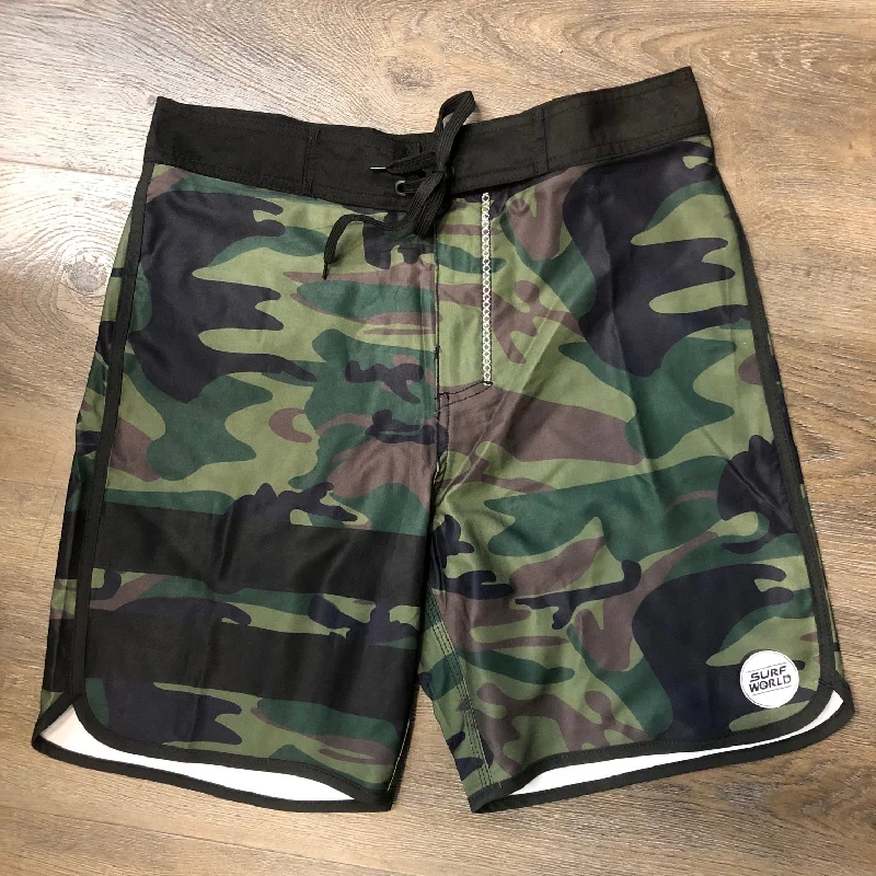 surf shorts with quick-dry fabric-Surf World Everglades Camo Boardshorts -  The Surf World Collection - Camo