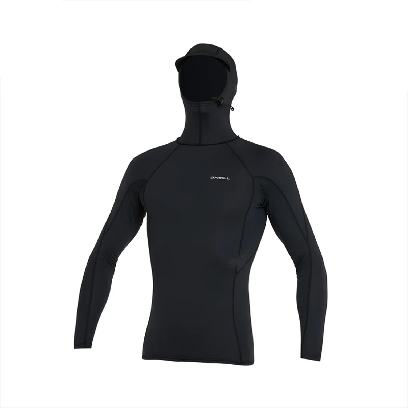 O'NEILL PSYCHO HOODED UV LS CREW - BLACK