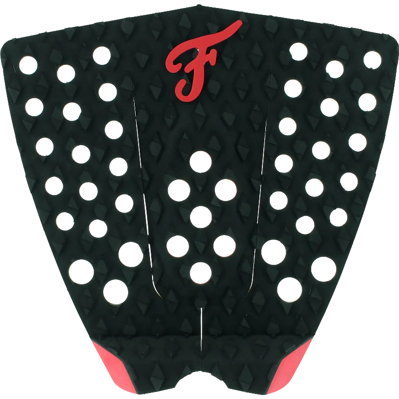 Famous Bondi Black/Red Surfboard Traction Pad - 3 PIECE