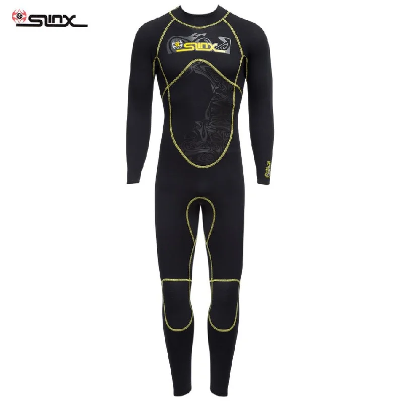 SLINX 1101 Men 3MM Quality High Diving Suit Long Sleeve Wetsuit Diving Suit Full Body Sunblock Wetsuit for Water Sports