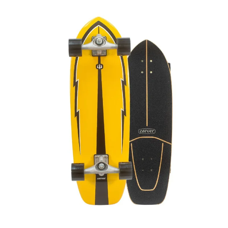 surfboards with soft-top construction-Carver CS Raw 30.75" Thunder Complete Surf Skate