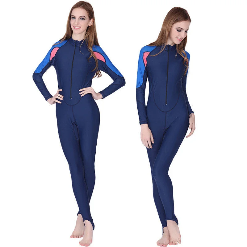 SBART Women Surfing Windsurf Quick-Dry Snorkeling UPF50+ Rashguard Diving Suit Swimsuit Long Sleeve One Pieces Wetsuit Swimwear