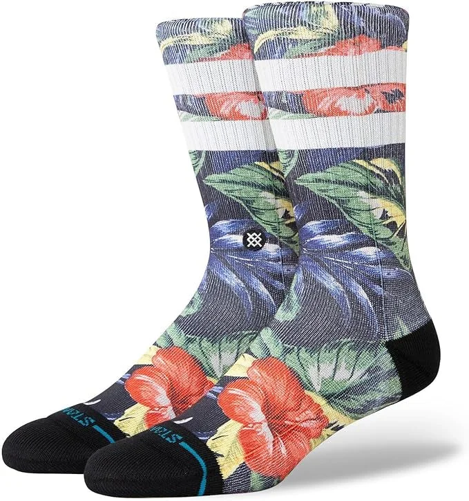 surfboards with custom artwork-Stance Mai Kai Crew Socks - Black