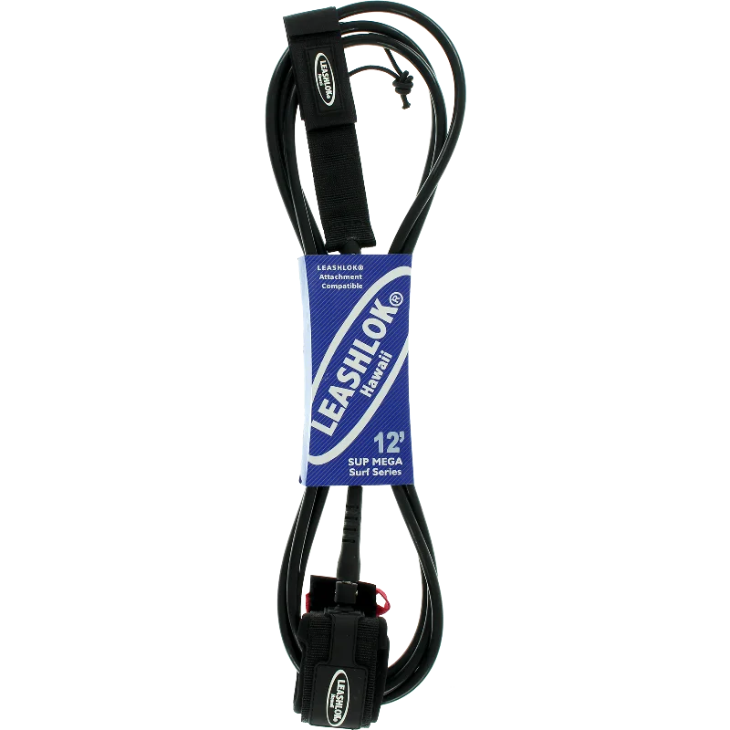 Leashlok Sup Mega Surf12' Leash Black 9mm