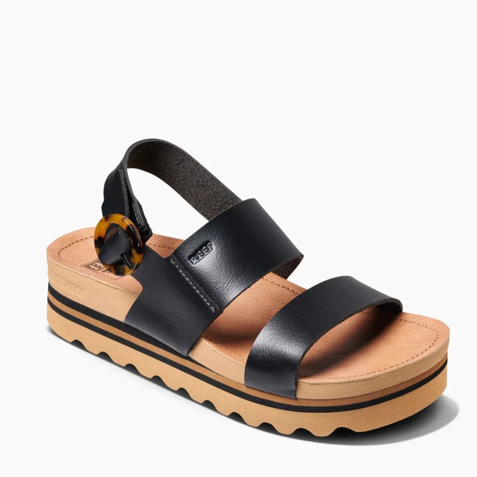 Reef Vista Hi Buckle Sandals - Black Tan