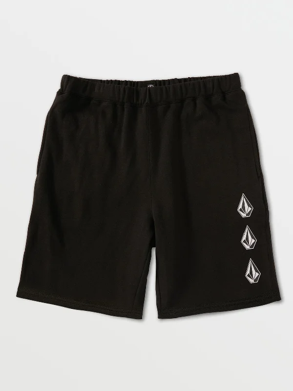 lightweight surfboard shirts-Volcom Iconic Stone Fleece Shorts - Black / Multi