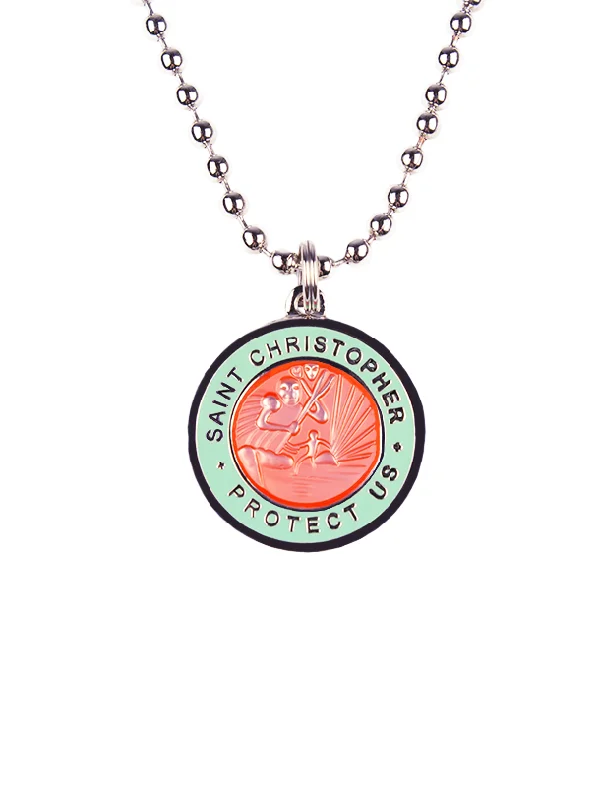 surf shorts with quick-dry fabric-Jack's St. Christopher Necklace - Watermelon