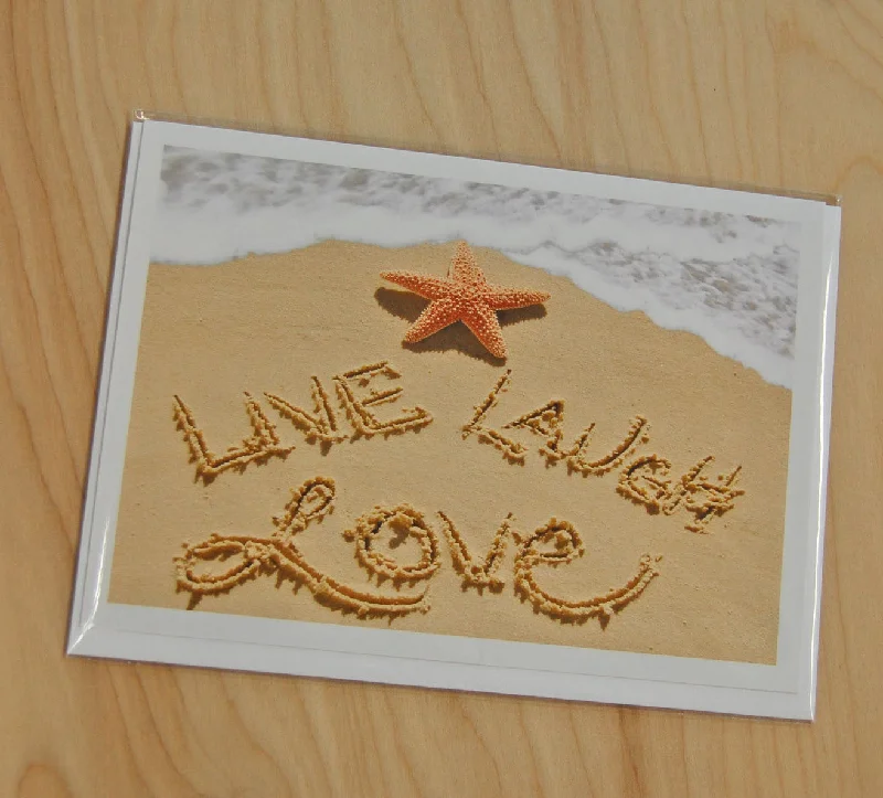 surf fins for all conditions-Sand Cards : Live, Love, Laugh