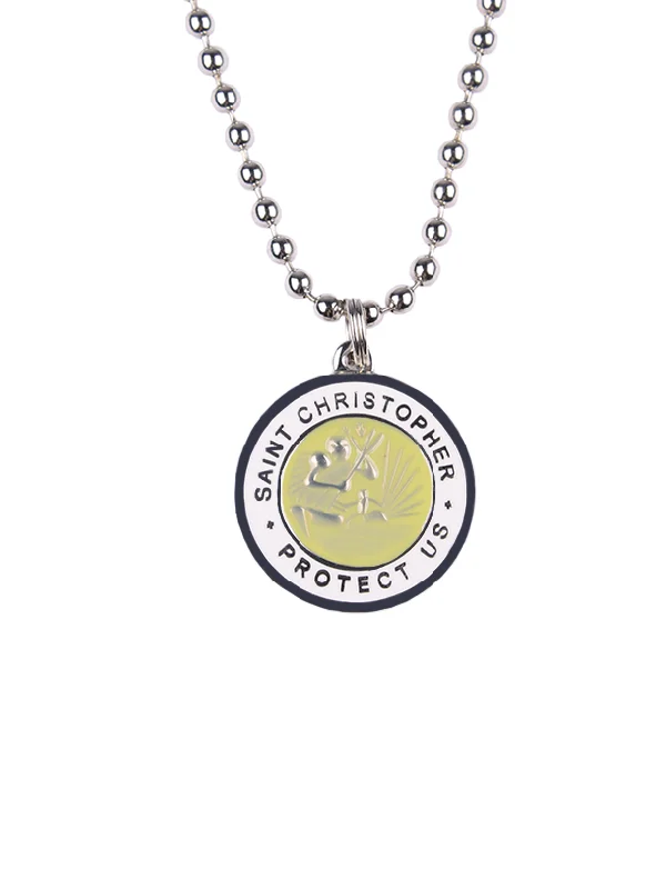 thermal surf suits for winter-St. Christopher Necklace - Citrine/ White