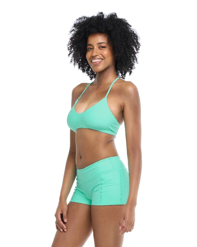 surf clothing for summer beach days-Smoothies Ruth Fixed Triangle Swim Top - Sea Mist