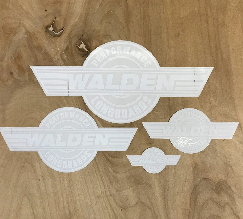 surfboard fins with custom design options-Walden Performance Stickers : White