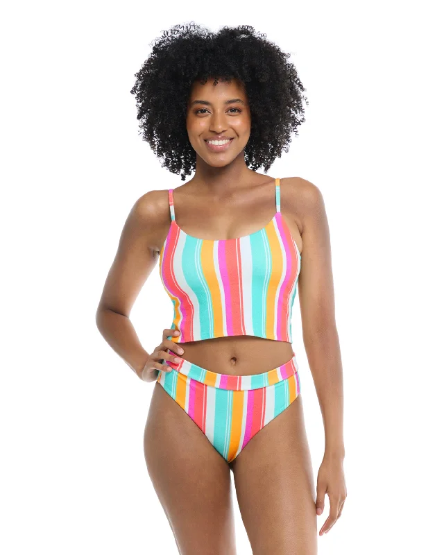 surf clothes for versatile use-Firenze Norah Swim Crop Top - Multi