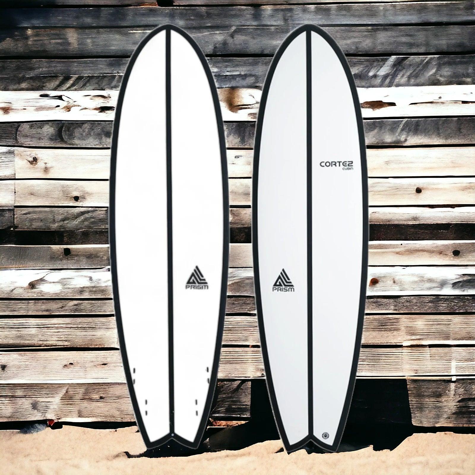 surfboards with great paddle efficiency-Cortez Prism Cubin Surfboard 6ft 9 - White