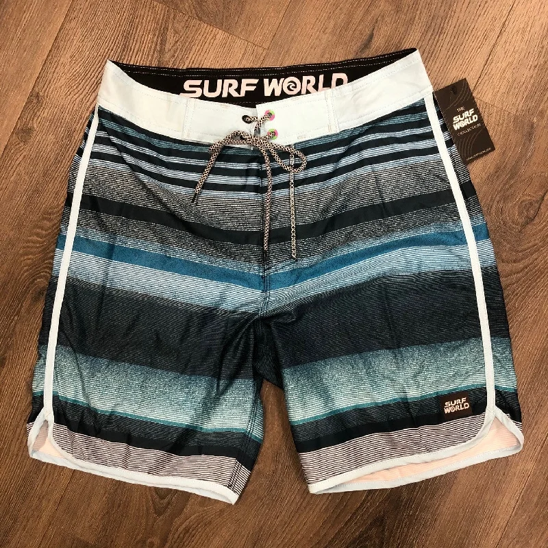 surf pants for sun protection-Surf World Gulf Stream Boardshort -The Surf World Collection - Blue Teal