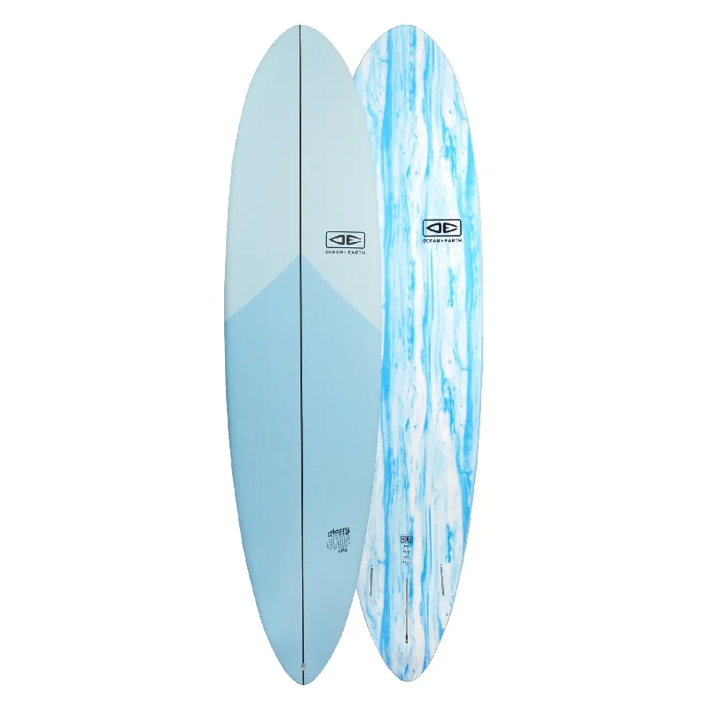 surfboards with custom artwork-O&E HAPPY HOUR 8'6" EPOXY-SOFT 71L - SKY BLUE