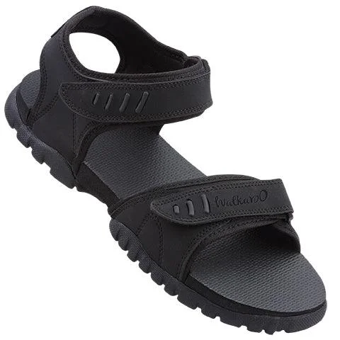 Walkaroo Men Strappy Floater Sandals - 4509 Black