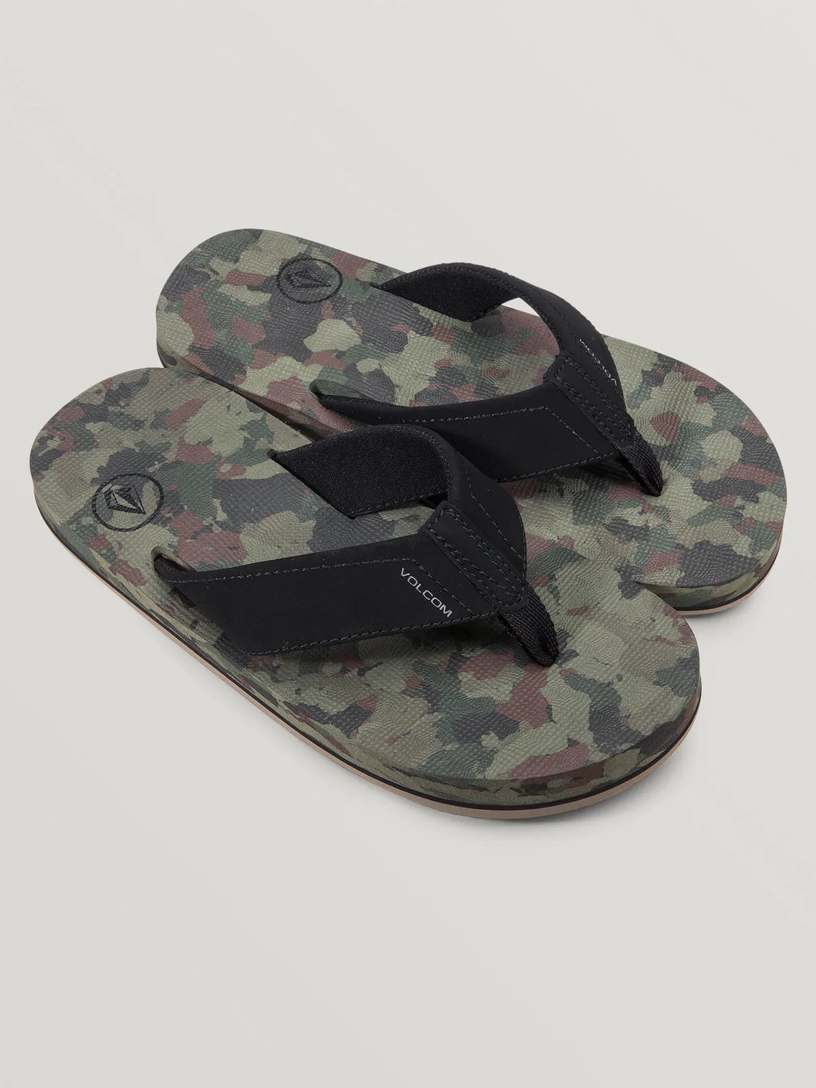 Volcom Victor Youth Sandals - Green Camo