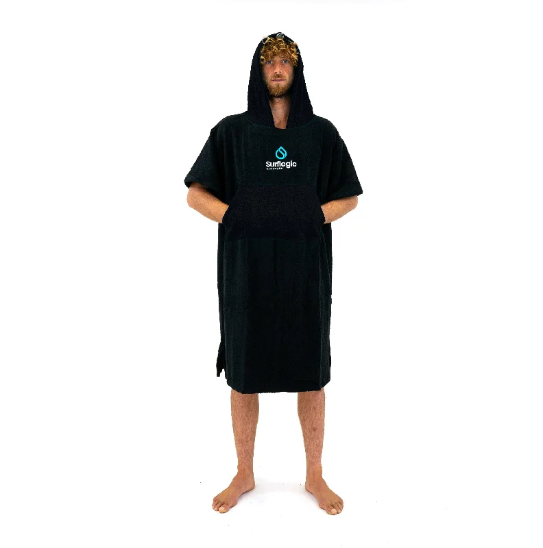 quick-drying surf clothing-Surflogic Poncho - Black