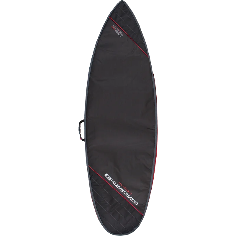 Ocean and Earth - Compact Day Shortboard Cover 6'8" Black/Red