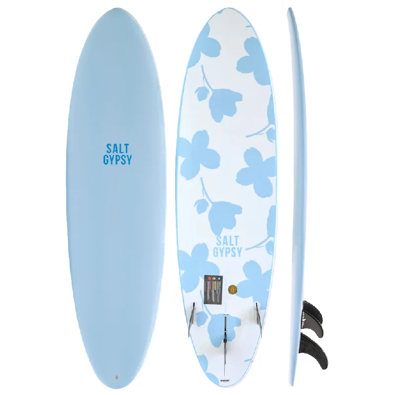 surfboards for easy turning-SALT GYPSY MID TIDE 6'8" BABY BLUE EPOXY SOFT 41L FCSII