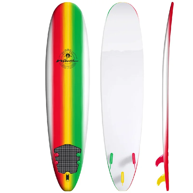 surfboards with responsive flex-Wavestorm Surfboards Burst Rasta Surfboard -  8 ft