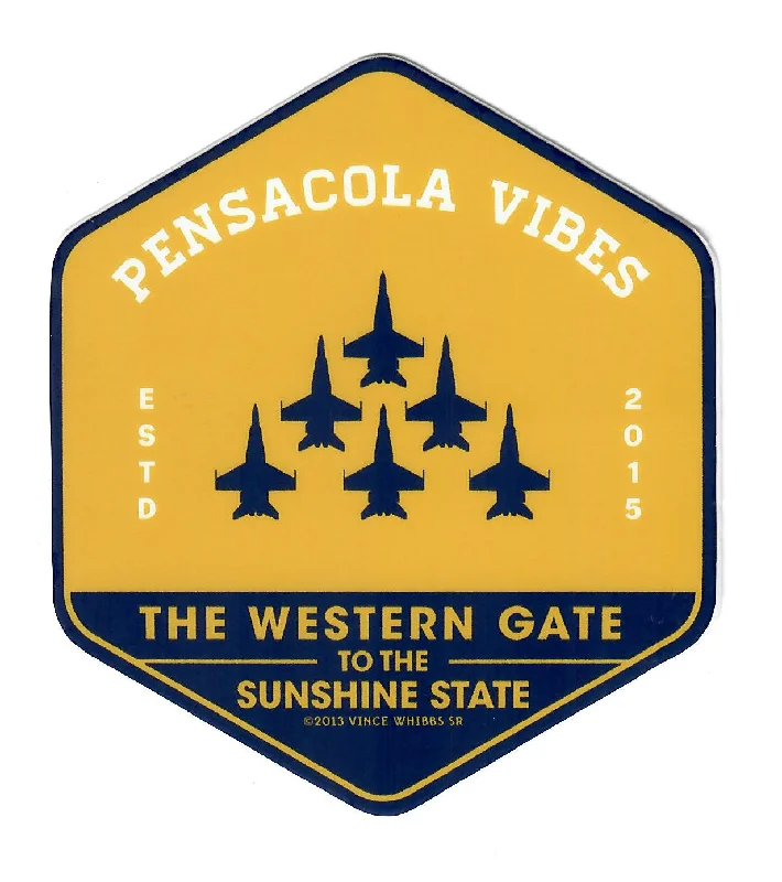 surfboards for smooth paddling-Pensacola Vibes Blue & Gold Sticker