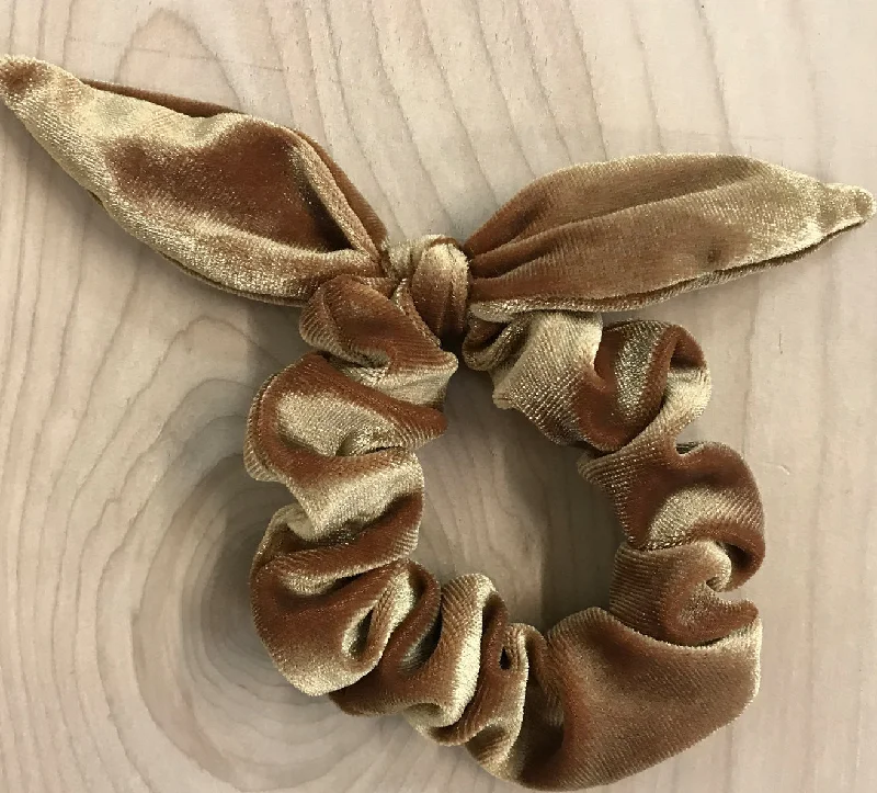 surf fins for all skill levels-velvet bow scrunchie: gold