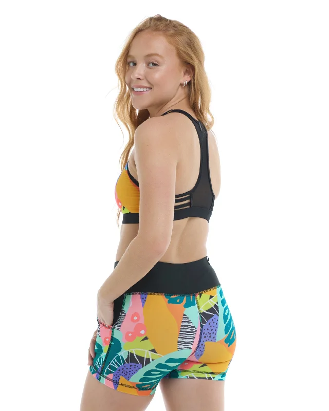 surf clothes for versatile use-Curacao Splash Performance Cross-Over Short - Multi