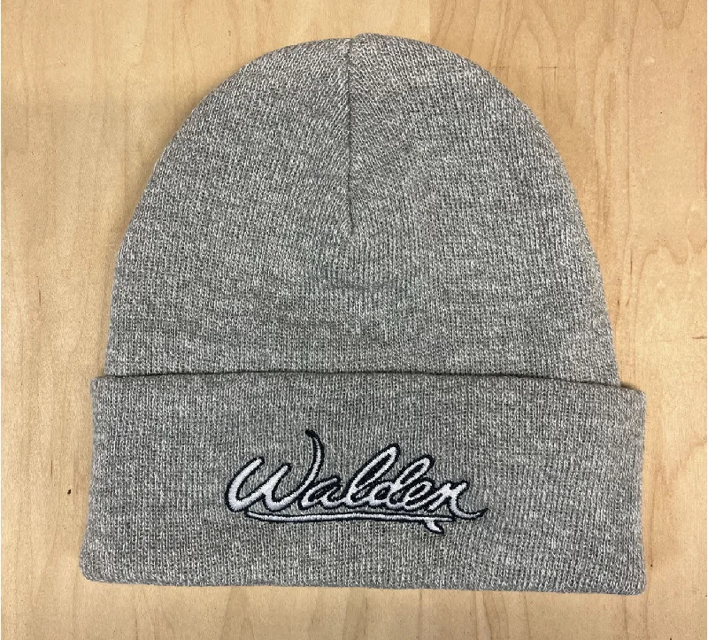 surf fins with enhanced stability-Walden Scripted Beanie : grey