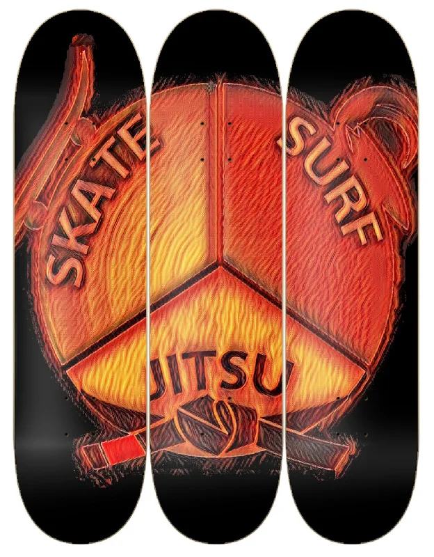 surf shorts with quick-dry fabric-Skateboard Wall Art (Fire)