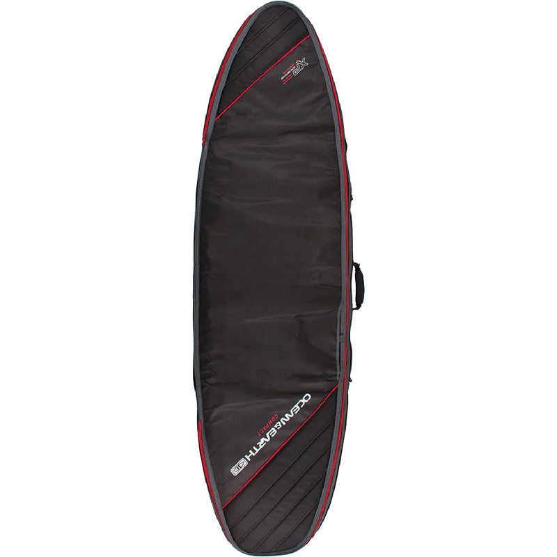 O&E Triple Compact Shortboard Cover Black/Red/Grey