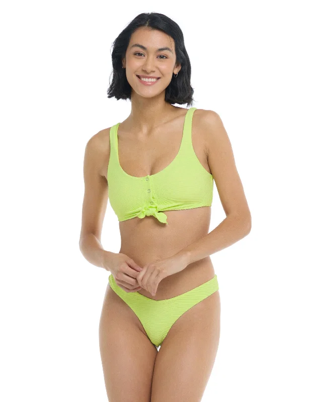 durable surfwear for long sessions-Spectrum Kate Crop Tank Bikini Top - Chartreuse